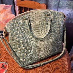 Elegant Green Crocodile-Embossed Women's Brahmin bag